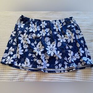 Suit Yourself Floral Navy and White swim skirt
